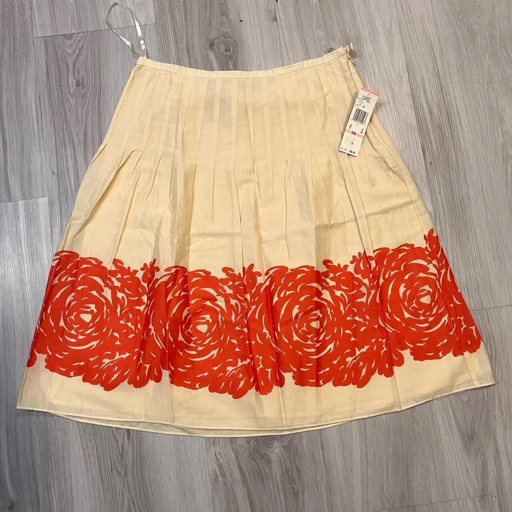 NWT KASPER Floral Beige and Orange Skirt‎